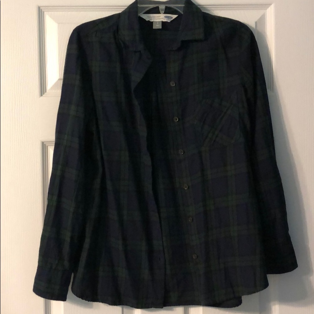 Green and Navy women flannel